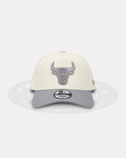 New Era Chicago Bulls Chrome Silver Grey 9Forty A Frame Snapback Hat