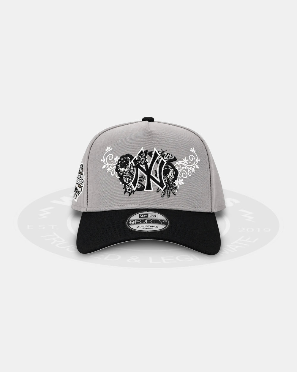 New Era New York Yankees Butterfly Garden Grey Black 9Forty A Frame Snapback Hat