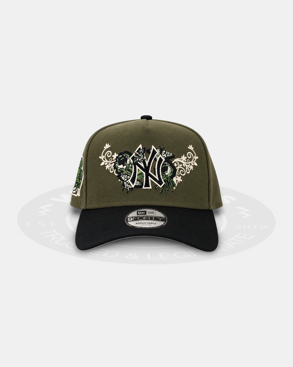 New Era New York Yankees Butterfly Garden Olive 9Forty A Frame Snapback Hat