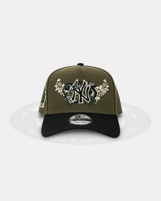 New Era New York Yankees Butterfly Garden Olive 9Forty A Frame Snapback Hat