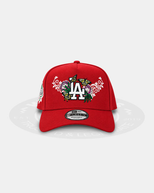 New Era Los Angeles Dodgers Butterfly Garden Red 9Forty A Frame Snapback Hat