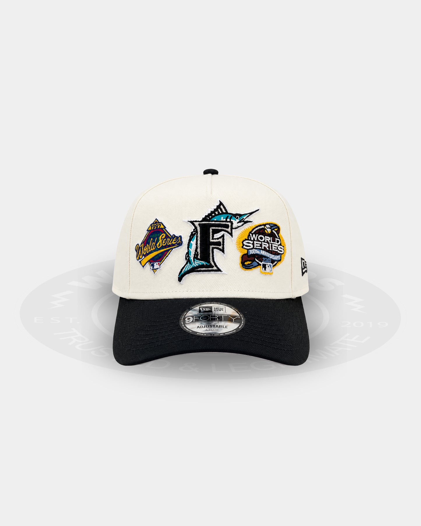Miami Marlins Championship Mark 9FORTY A Frame Snapback Hat