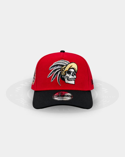 Mexico Aztec Warrior Skull Scarlet Two Tone 9FORTY A-Frame Snapback