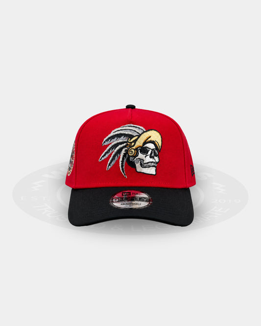 Mexico Aztec Warrior Skull Scarlet Two Tone 9FORTY A-Frame Snapback