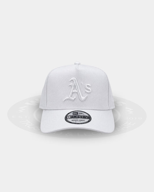 Oakland Athletics Triple White 9FORTY A Frame Snapback Hat