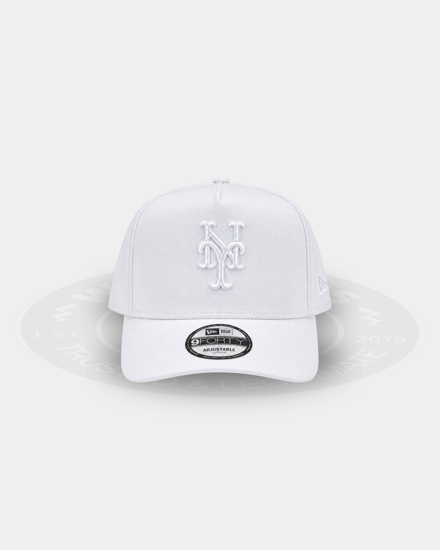 New York Mets Triple White9FORTY A Frame Snapback Hat