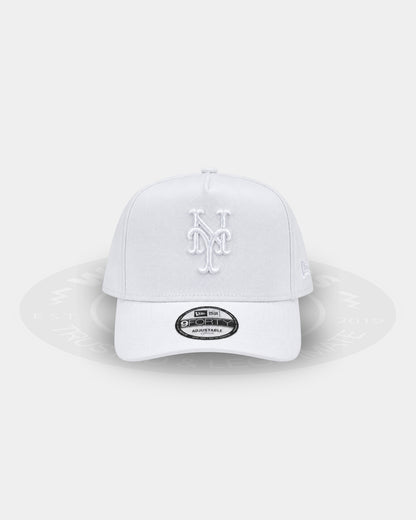 New York Mets Triple White9FORTY A Frame Snapback Hat
