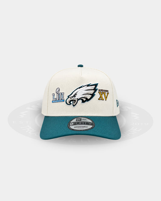 Philadelphia Eagles 'Super Bowl Front Logos' 9FORTY A Frame Snapback Hat