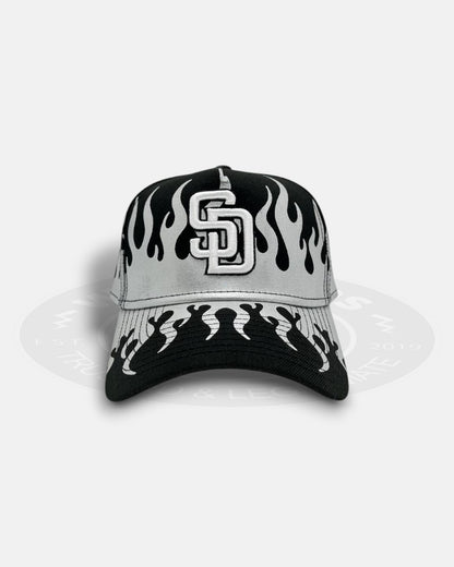 San Diego Padres Silver Flame A-Frame 9Forty Snapback Hat