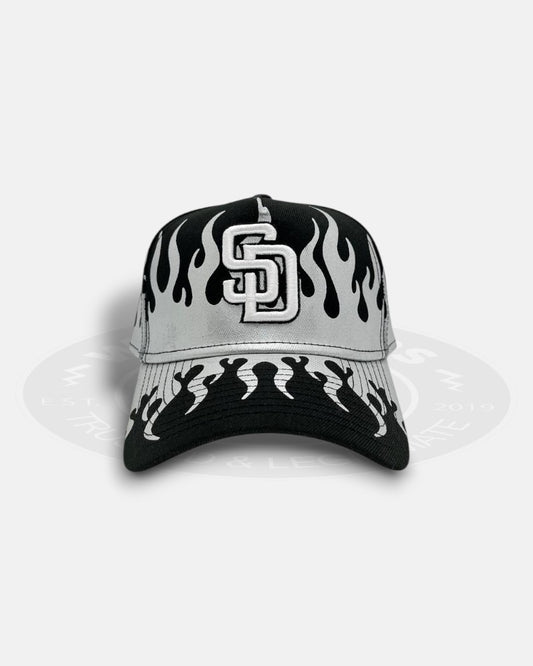 San Diego Padres Silver Flame A-Frame 9Forty Snapback Hat