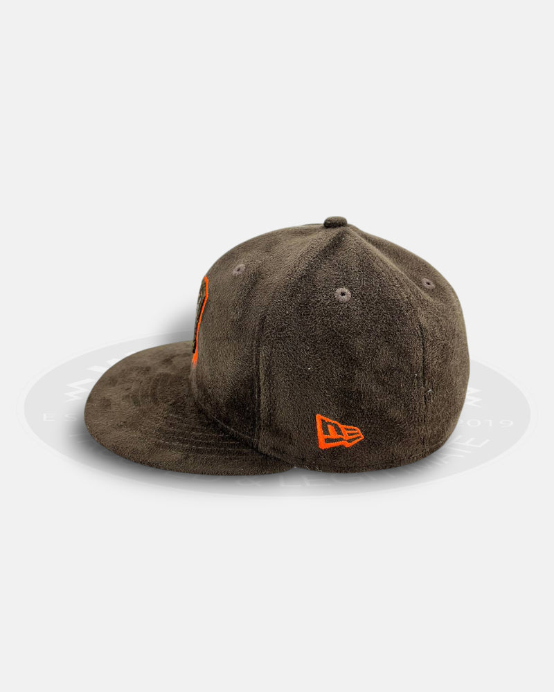 Cleveland Browns Suede Heritage Brown Orange 59Fifty Fitted Hat