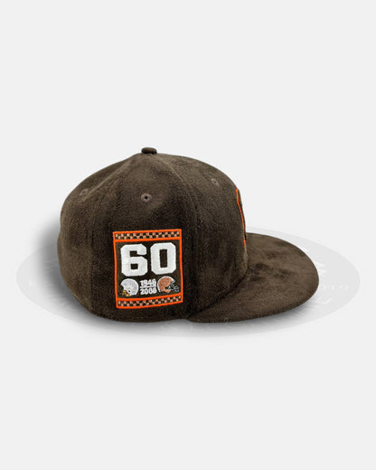 Cleveland Browns Suede Heritage Brown Orange 59Fifty Fitted Hat