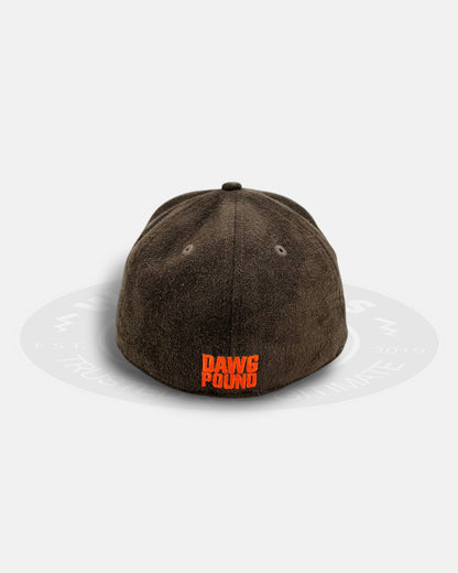 Cleveland Browns Suede Heritage Brown Orange 59Fifty Fitted Hat
