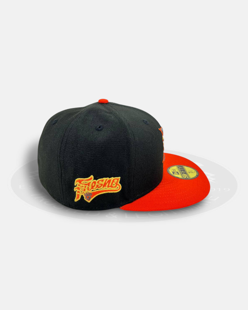 Fresno Grizzlies Black Flip Two Tone Black Orange 59Fifty Fitted Hat