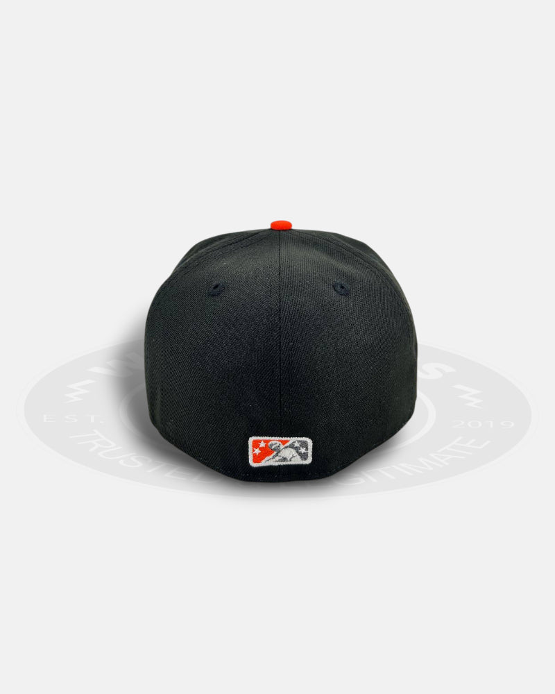 Fresno Grizzlies Black Flip Two Tone Black Orange 59Fifty Fitted Hat