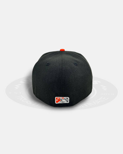 Fresno Grizzlies Black Flip Two Tone Black Orange 59Fifty Fitted Hat