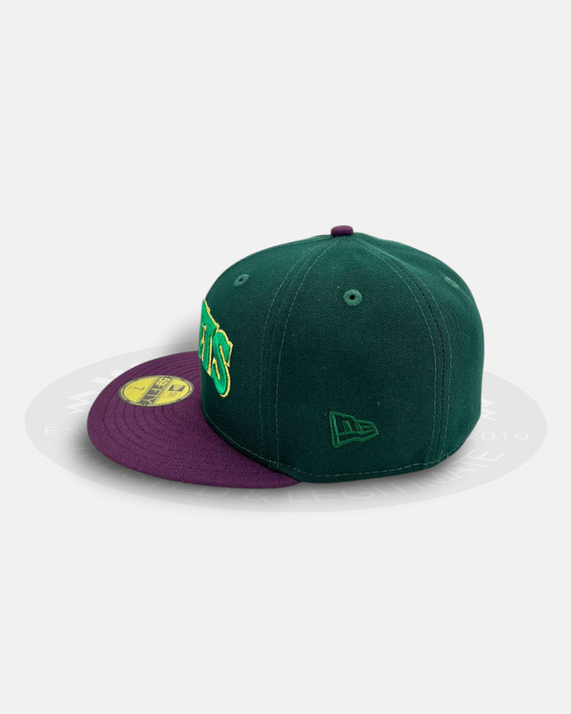 Augusta Green Jackets Metalline Two Tone Green Purple 59Fifty Fitted Hat
