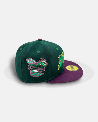 Augusta Green Jackets Metalline Two Tone Green Purple 59Fifty Fitted Hat