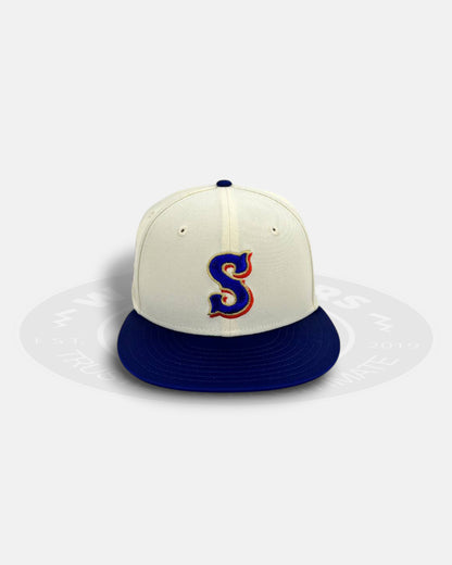 Syracuse Mets Chrome Satin Visor Series 59Fifty Fitted Hat