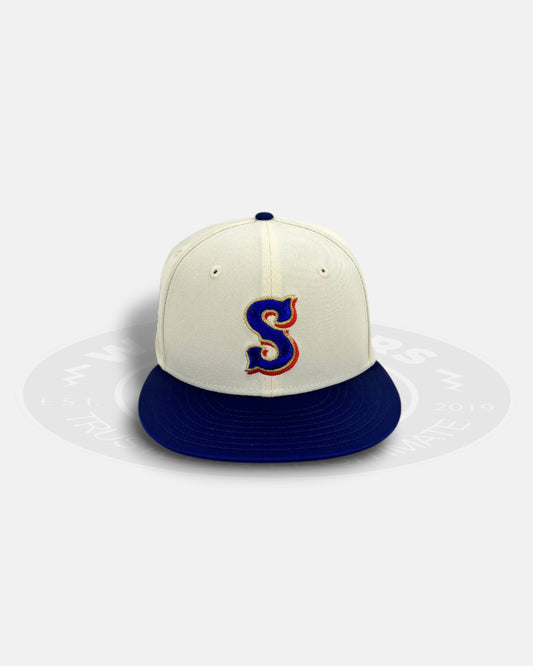 Syracuse Mets Chrome Satin Visor Series 59Fifty Fitted Hat
