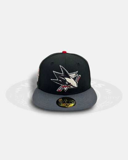San Jose Sharks All-Star Crest Black Dark Grey 59Fifty Fitted Hat