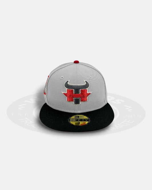 Houston Texans Light Grey Black Grey Underbill Division Crest 59Fifty Fitted Hat