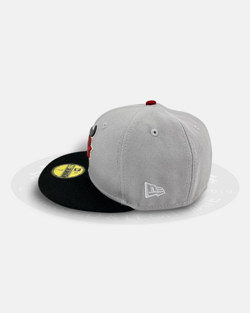 Houston Texans Light Grey Black Grey Underbill Division Crest 59Fifty Fitted Hat