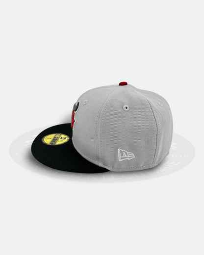 Houston Texans Light Grey Black Grey Underbill Division Crest 59Fifty Fitted Hat