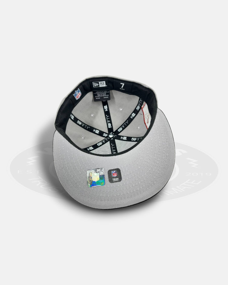 Houston Texans Light Grey Black Grey Underbill Division Crest 59Fifty Fitted Hat