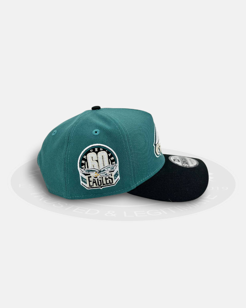 Philadelphia Eagles Teal Black Heritage Two Tone 9FORTY A-Frame Snapback Hat