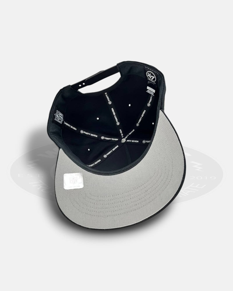 Miami Dolphins Black Dome Script 47 Hitch Snapback Hat