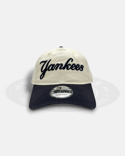 New York Yankees Script Two Tone 9Twenty Adjustable Strapback Hat