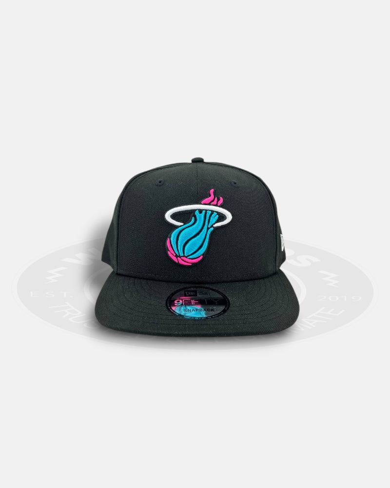 Miami Heat City Alt Black 9FIFTY Pre-Curved Snapback Hat