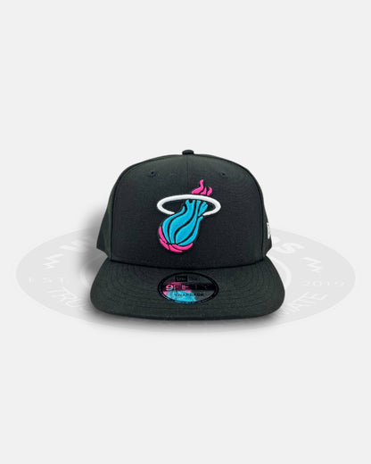 Miami Heat City Alt Black 9FIFTY Pre-Curved Snapback Hat