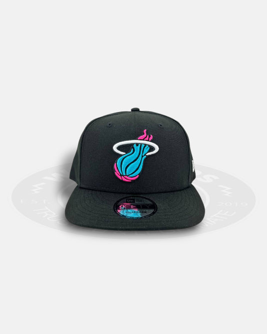 Miami Heat City Alt Black 9FIFTY Pre-Curved Snapback Hat