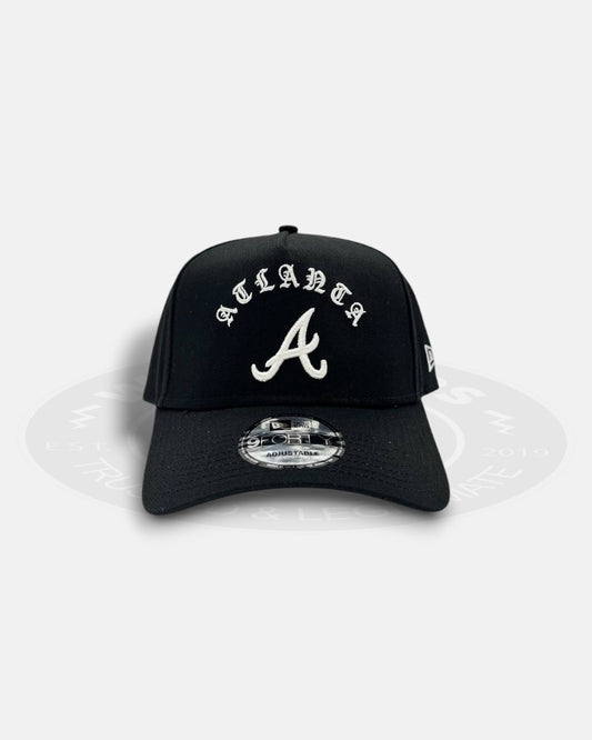 Atlanta Braves Arch Script 9Forty A-Frame Snapback Hat