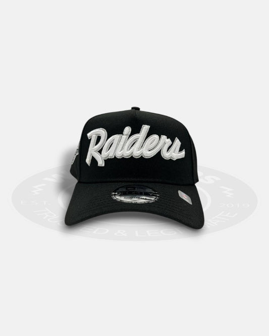 Las Vegas Raiders 1960-2009 Commitment to Excellence Chrome Black 9Forty A-Frame Snapback Hat