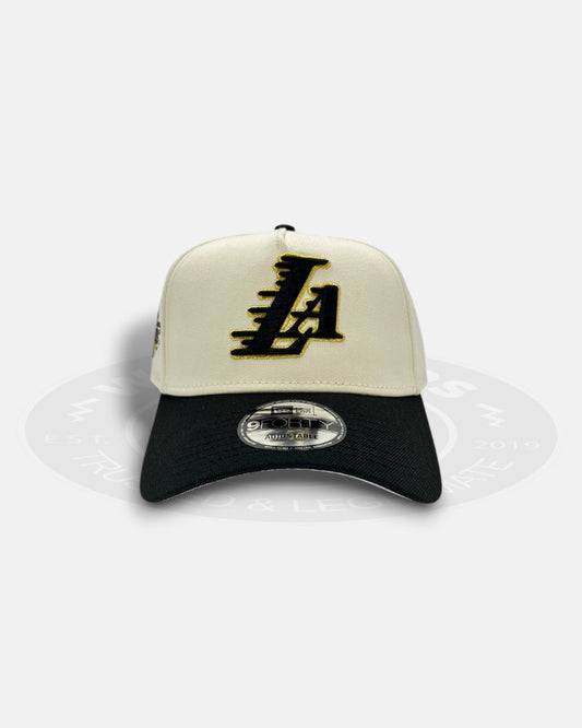 Los Angeles Lakers Running Script Two Tone 9Forty A-Frame Snapback Hat