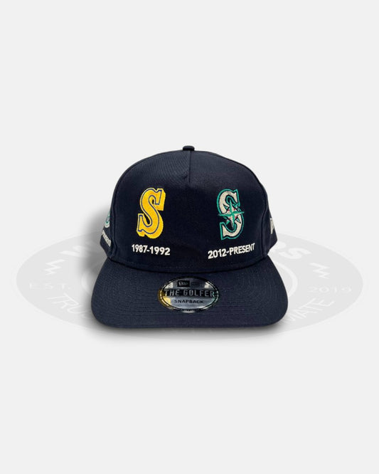 Seattle Mariners Logo Evolution The Golfer Snapback Hat