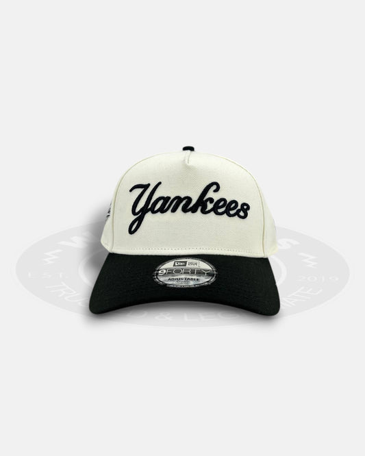 New York Yankees Chrome Prime Script 9FORTY A-Frame Snapback Hat