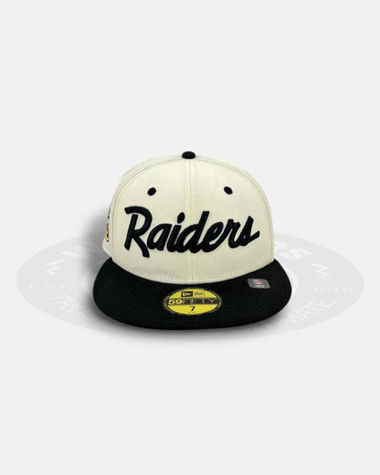 Las Vegas Raiders Gold Chrome 59Fifty Fitted Hat