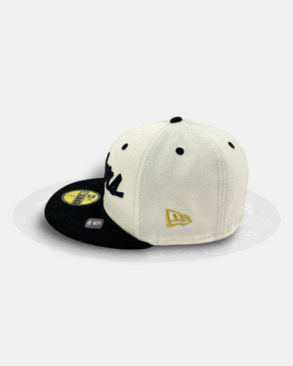 Las Vegas Raiders Gold Chrome 59Fifty Fitted Hat