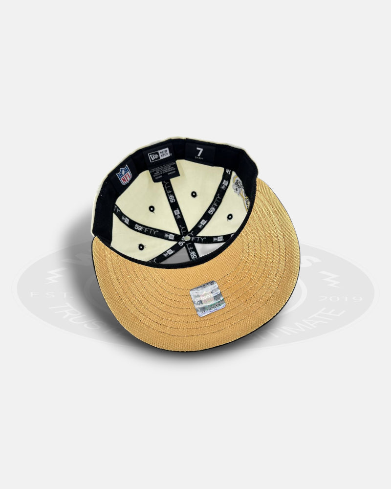 Las Vegas Raiders Gold Chrome 59Fifty Fitted Hat