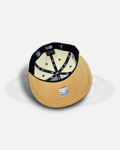 Las Vegas Raiders Gold Chrome 59Fifty Fitted Hat