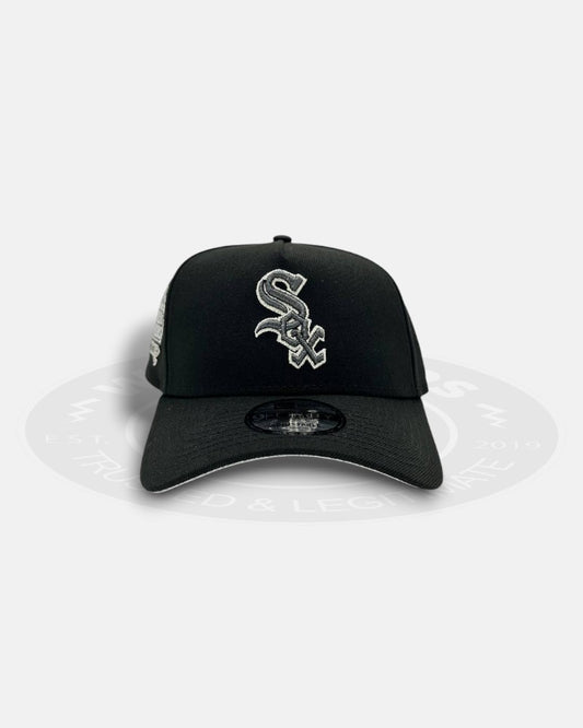 Chicago White Sox Silver D-Line 2005 World Champion Chrome Black 9Forty A-Frame Snapback Hat