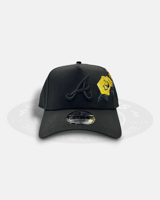 Atlanta Braves Embraided Yellow Rose 9Forty A-Frame Snapback Hat