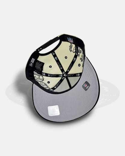 Las Vegas Raiders Overall Gothic Script Two Tone A-Frame 9Forty Snapback Hat