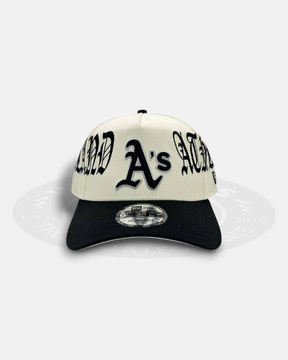 Oakland Athletics Overall Gothic Script Two Tone A-Frame 9Forty Snapback Hat