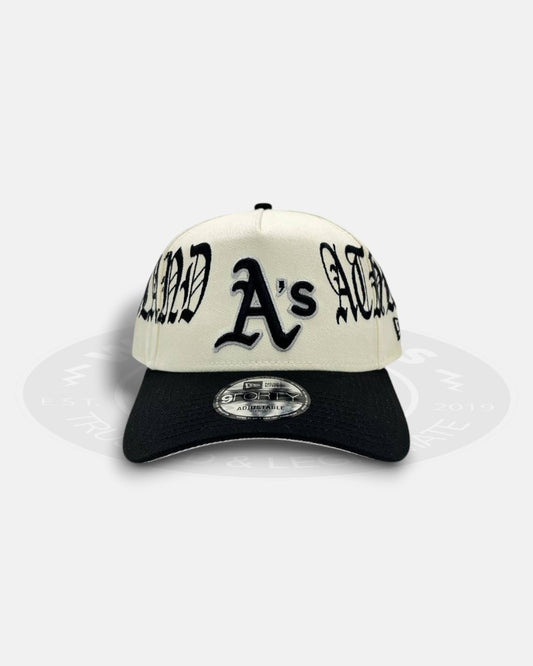 Oakland Athletics Overall Gothic Script Two Tone A-Frame 9Forty Snapback Hat