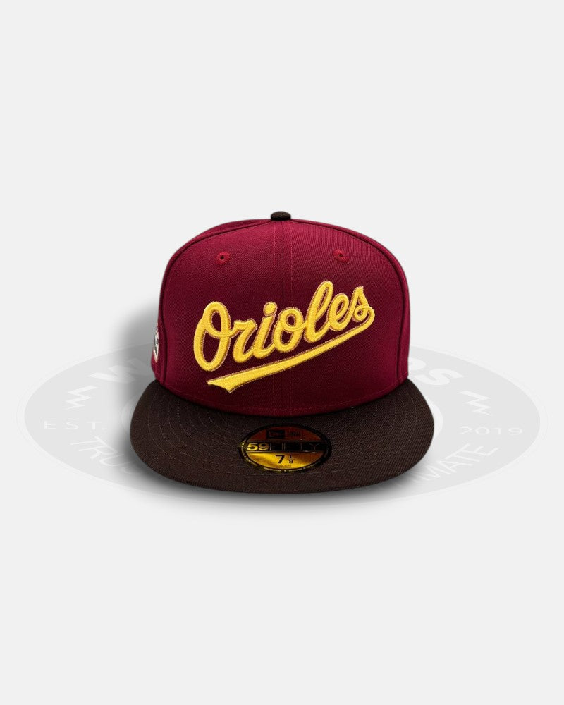New Era Baltimore Orioles 30th Anniversary Maroon Two Tone 59Fifty Fitted Hat